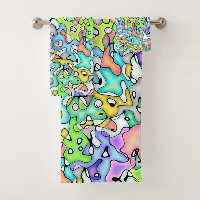 Fun Abstract Multicolor Bath Towel Set (Insitu)