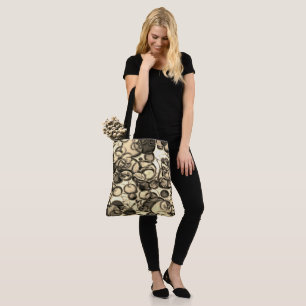 "Fun Abstract Neutral Black Tan Colours" Tote Bag