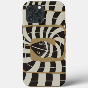 Fun Abstract Striped Snake in Brown Neutral Tones iPhone 13 Pro Max Case