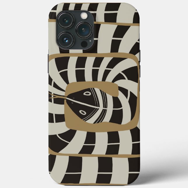 Fun Abstract Striped Snake in Brown Neutral Tones Case-Mate iPhone Case (Back)