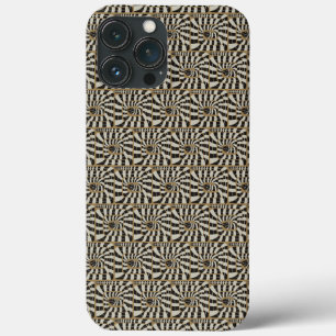 Fun Abstract Striped Snake in Brown Neutral Tones iPhone 13 Pro Max Case