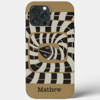 Fun Abstract Striped Snake in Brown Neutral Tones
