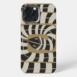 Fun Abstract Striped Snake in Brown Neutral Tones iPhone 13 Pro Max Case