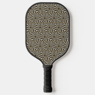 Fun Abstract Striped Snake in Brown Neutral Tones Pickleball Paddle