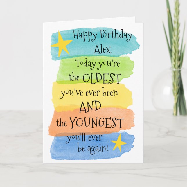 Fun Add a Name Happy Birthday Greeting Card (Front)
