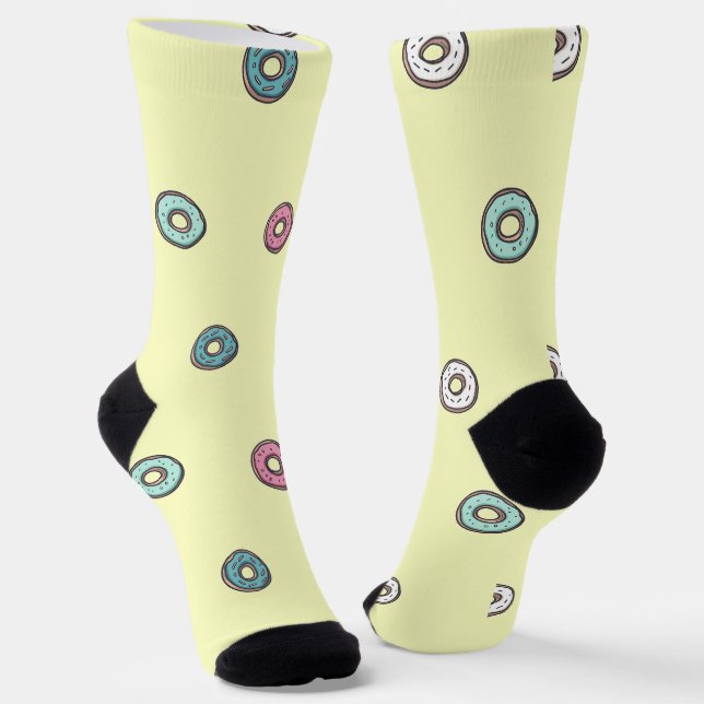 Fun Adorable Colourful Doughnuts Socks (Angled)