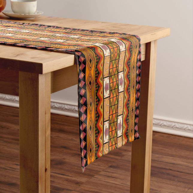 Fun African Tribal home pattern table runner (In Situ)