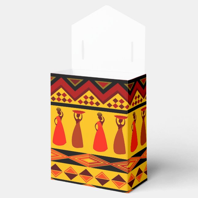 Fun African Tribal pattern party favour box (Opened)
