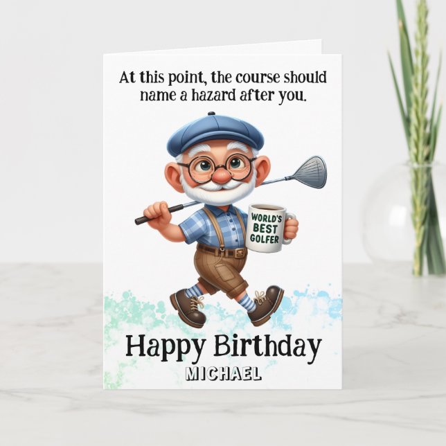 *~*  Fun Age Man AP94  Best Golfer  Birthday Card (Front)