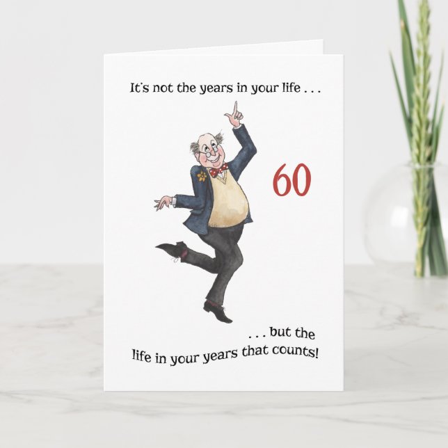 Fun Age-specific 60th Birthday Card for a Man (Front)