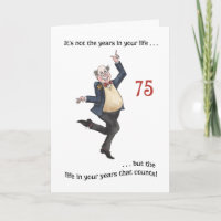 Fun Age-specific 75th Birthday Card for a Man