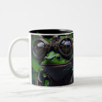 Fun AI Fantasy Frog with Glasses Creature Mug