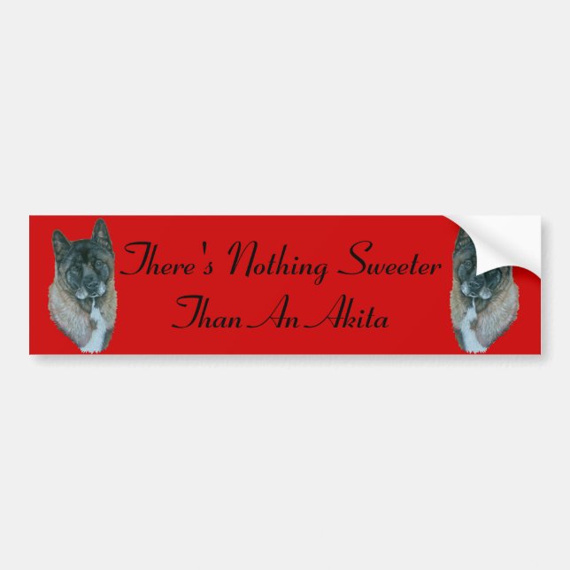 fun akita slogan with picture of dog bumper sticker (Front)