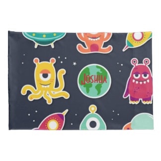 Fun aliens Personalized photo pillow for boy Pillowcase