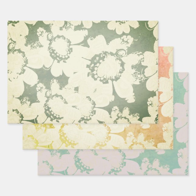 Fun All Occasion Floral Wrapping Paper Sheets (Set)