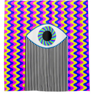 Fun all seeing eye digital art with multicolored w