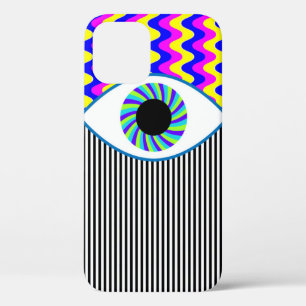 Fun all seeing eye digital art with multicolored w iPhone 12 case