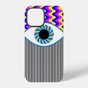 Fun all seeing eye digital art with multicolored w iPhone 12 case