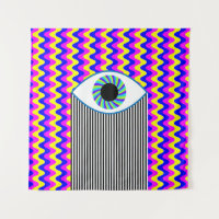 Fun all seeing eye digital art with multicolored w