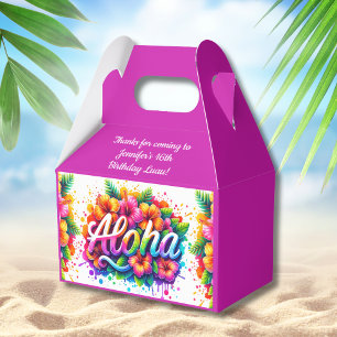 Fun Aloha Tropical Birthday Luau Favor Box