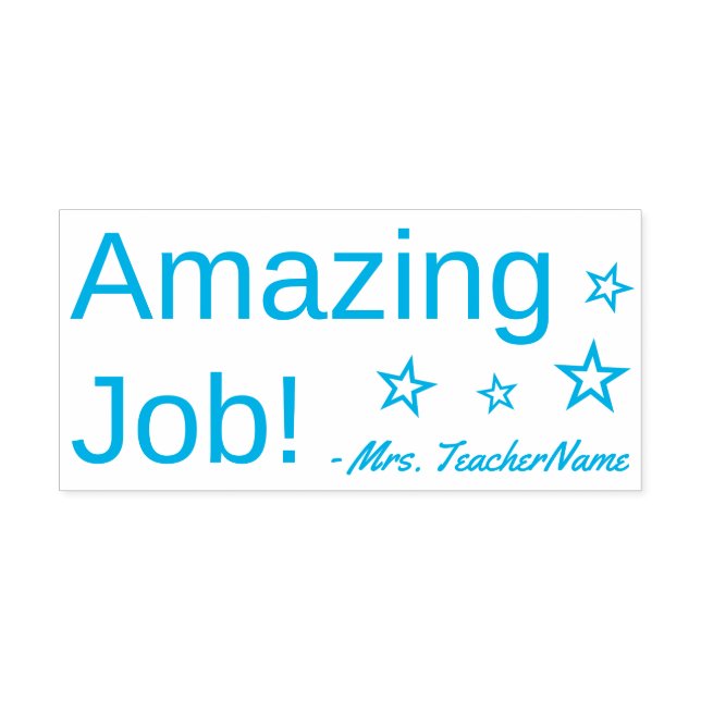 Fun "Amazing Job!" Acknowledgement Rubber Stamp (Design)