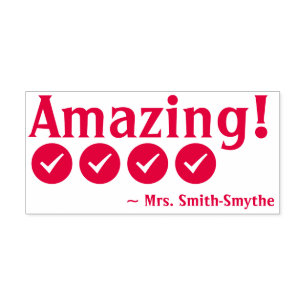 Fun "Amazing!" Teaching Assistant Rubber Stamp