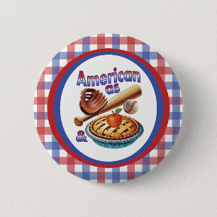 Fun American as Baseball & Apple Pie  2 Inch Round Button