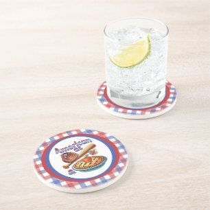 Fun American as Baseball & Apple Pie Coaster
