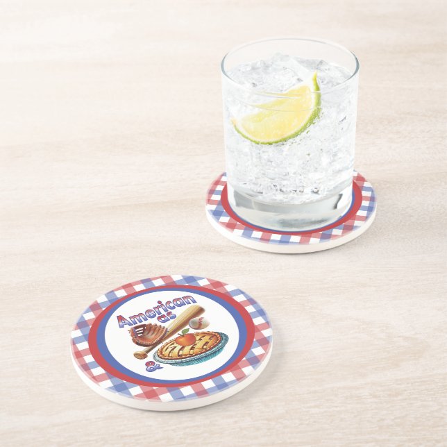 Fun American as Baseball & Apple Pie  Coaster (Side)