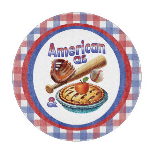 Fun American as Baseball & Apple Pie Cutting Board