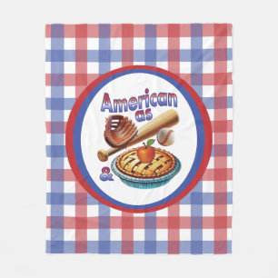 Fun American as Baseball & Apple Pie  Fleece Blanket