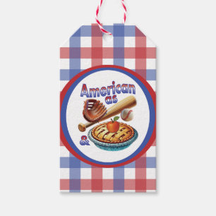 Fun American as Baseball & Apple Pie Gift Tags