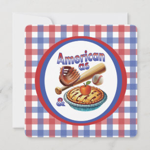 Fun American as Baseball & Apple Pie  Invitation