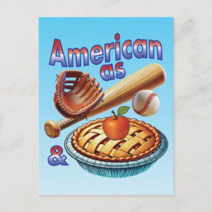 Fun American as Baseball & Apple Pie Postcard