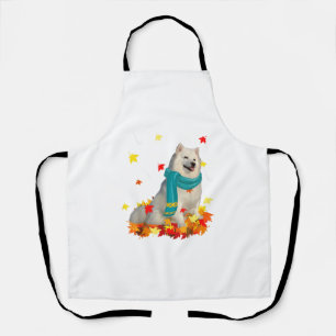 Fun American Eskimo Thanksgiving Autumn Dog Lover Apron