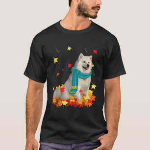 Fun American Eskimo Thanksgiving Autumn Dog Lover T-Shirt