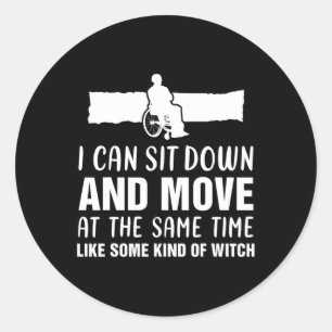 Fun Amputee People in Wheelchair Handicap Person D Classic Round Sticker