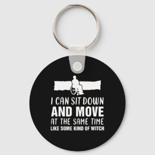 Fun Amputee People in Wheelchair Handicap Person D Keychain