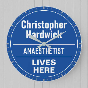 Fun Anaesthetist Wall Plaque Style Large Clock