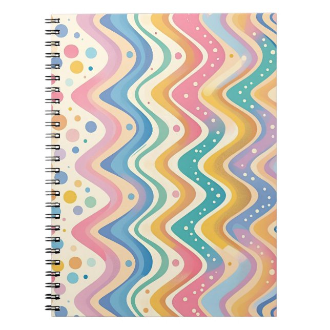 Fun and Bright Hand-Drawn Chevron Art Notebook (Front)