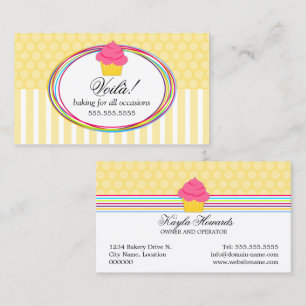 Fun and Colofrul Cupcake Bakery Business Card