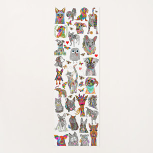 Fun and Colorful Animal Assortment Yoga Mat