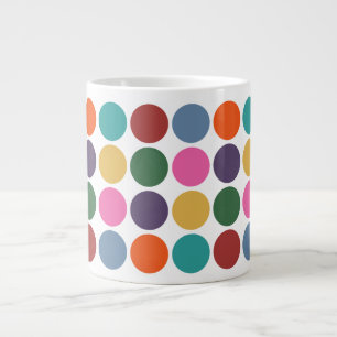 Fun and Colorful Big Polka Dot Pattern Large Coffee Mug