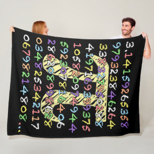 Fun and Colorful Chalkboard-Style Pi Calculated Fleece Blanket