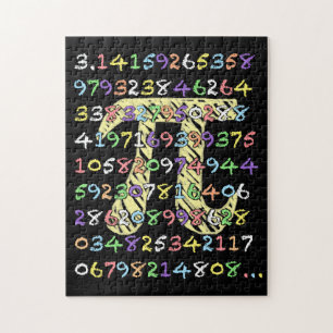 Fun and Colorful Chalkboard-Style Pi Calculated Jigsaw Puzzle