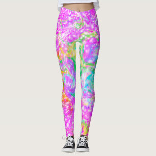Fun and Colorful Spring Pink Swirled Leggings