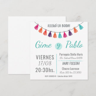 Fun and colorful wedding invitation