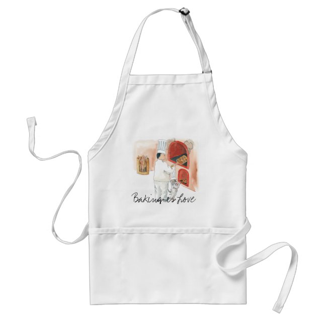 Fun and colourful bread "Baking Is Love" Standard Apron (Front)