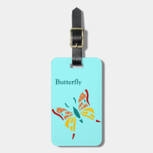 Fun and Colourful Butterfly Luggage Tag