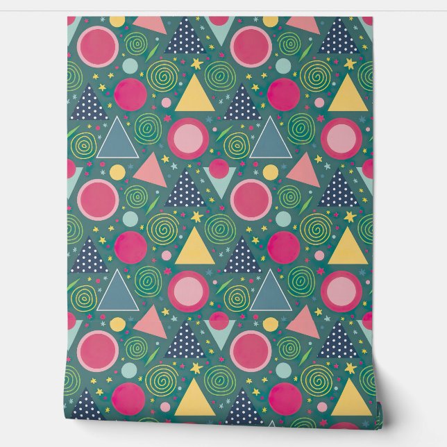 Fun and Colourful Geometric Wallpaper (Unrolling)